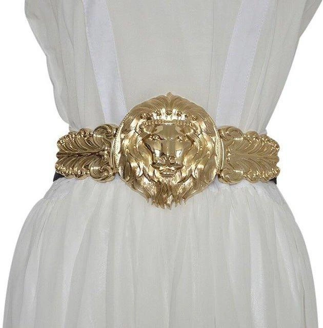 Golden Lioness: Unleash Your Style with this Chic Elastic Belt.